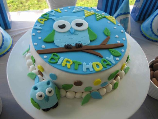 Owl Birthday Party Cake