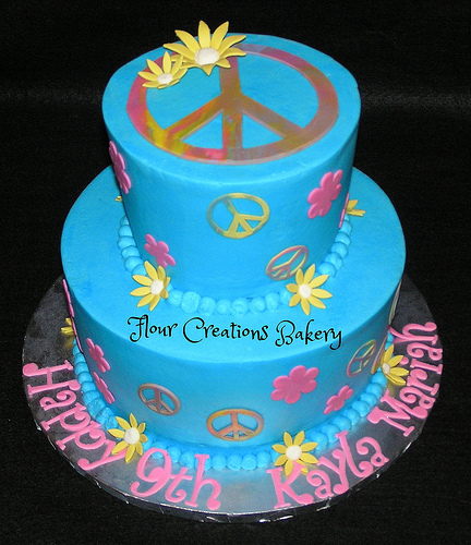 Peace Sign Birthday Cake