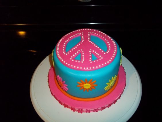 Peace Sign Birthday Cake