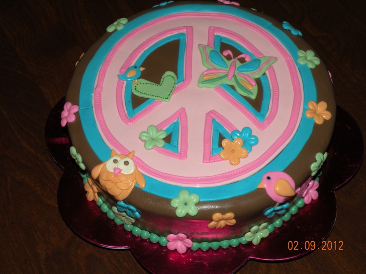 Peace Sign Birthday Cake