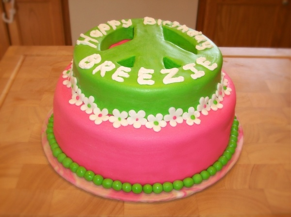 Peace Sign Birthday Cakes for Girls