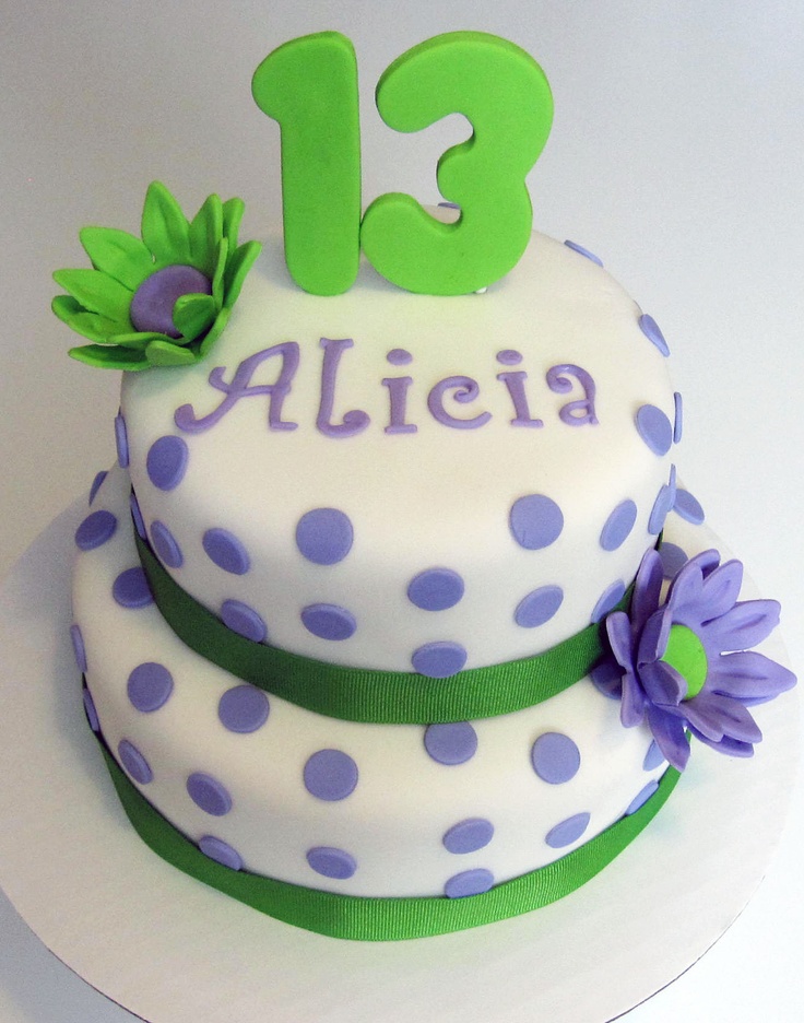 Purple 13th Birthday Cake