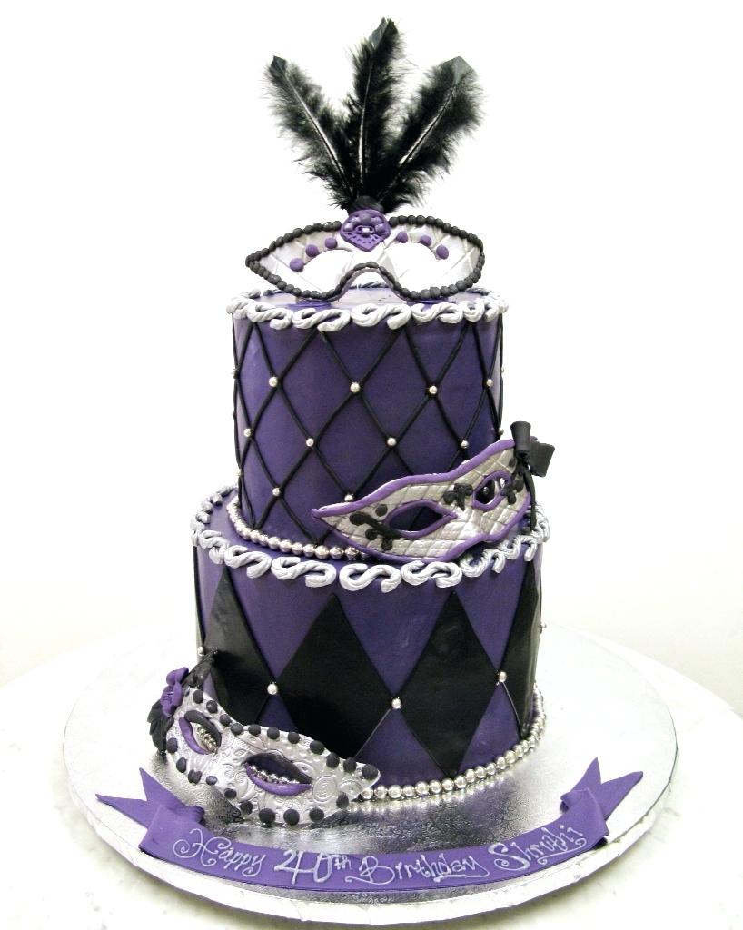 Purple and Black Sweet 16 Cake