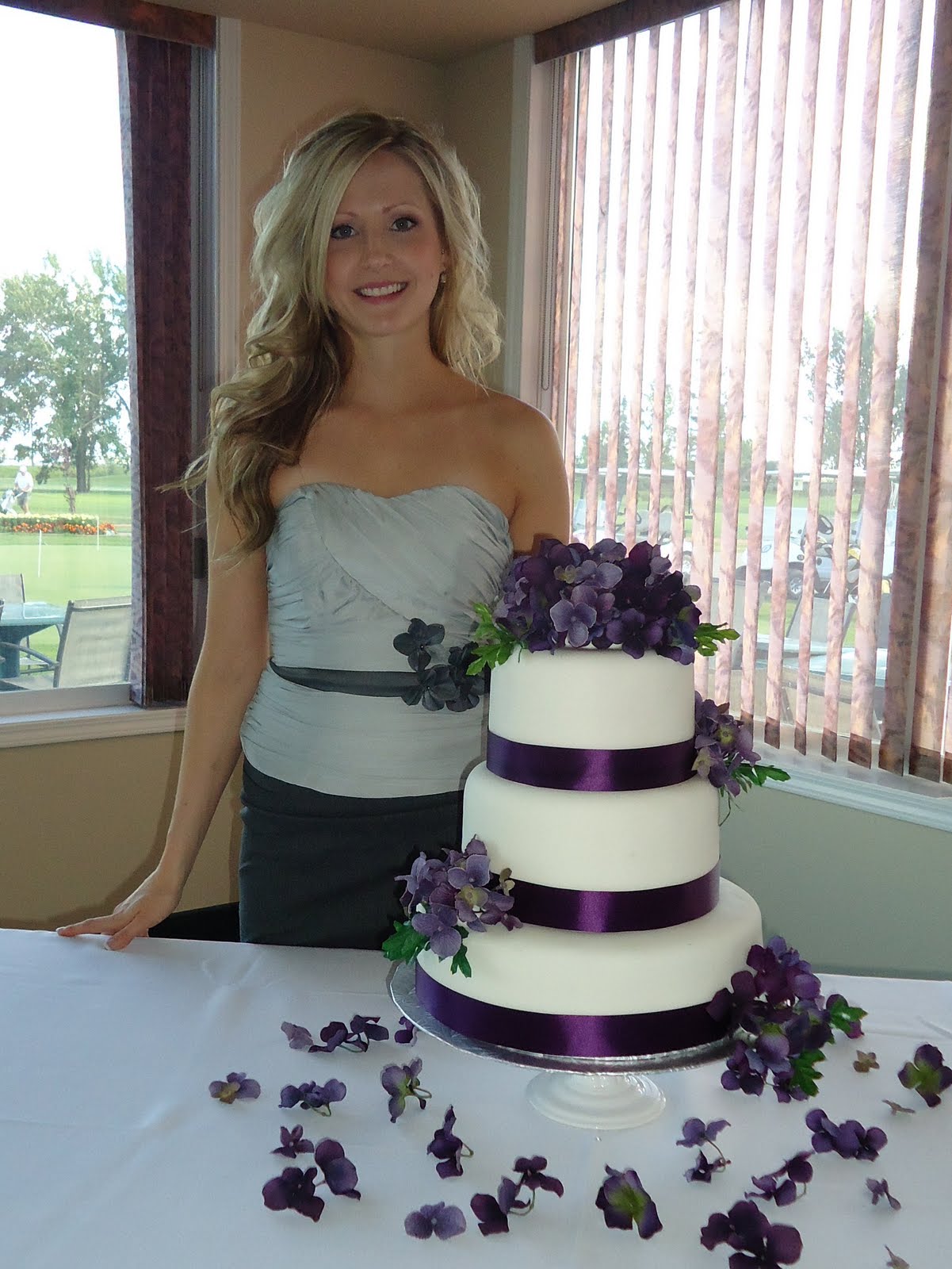 Purple Themed Wedding Cake