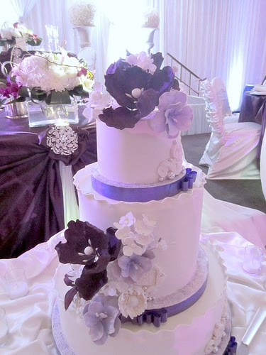 Purple Themed Wedding Cake