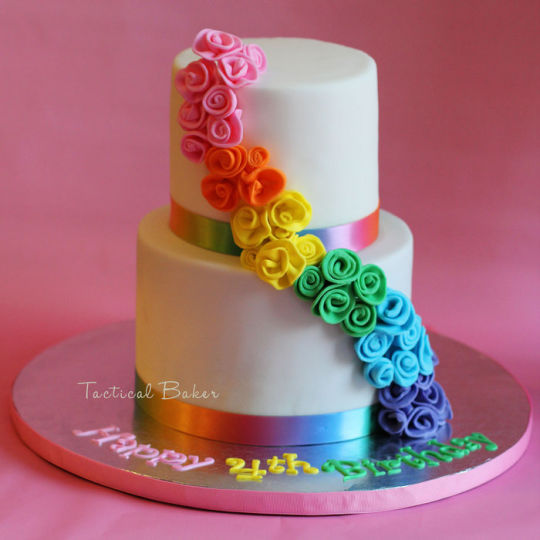 Rainbow Flower Cake