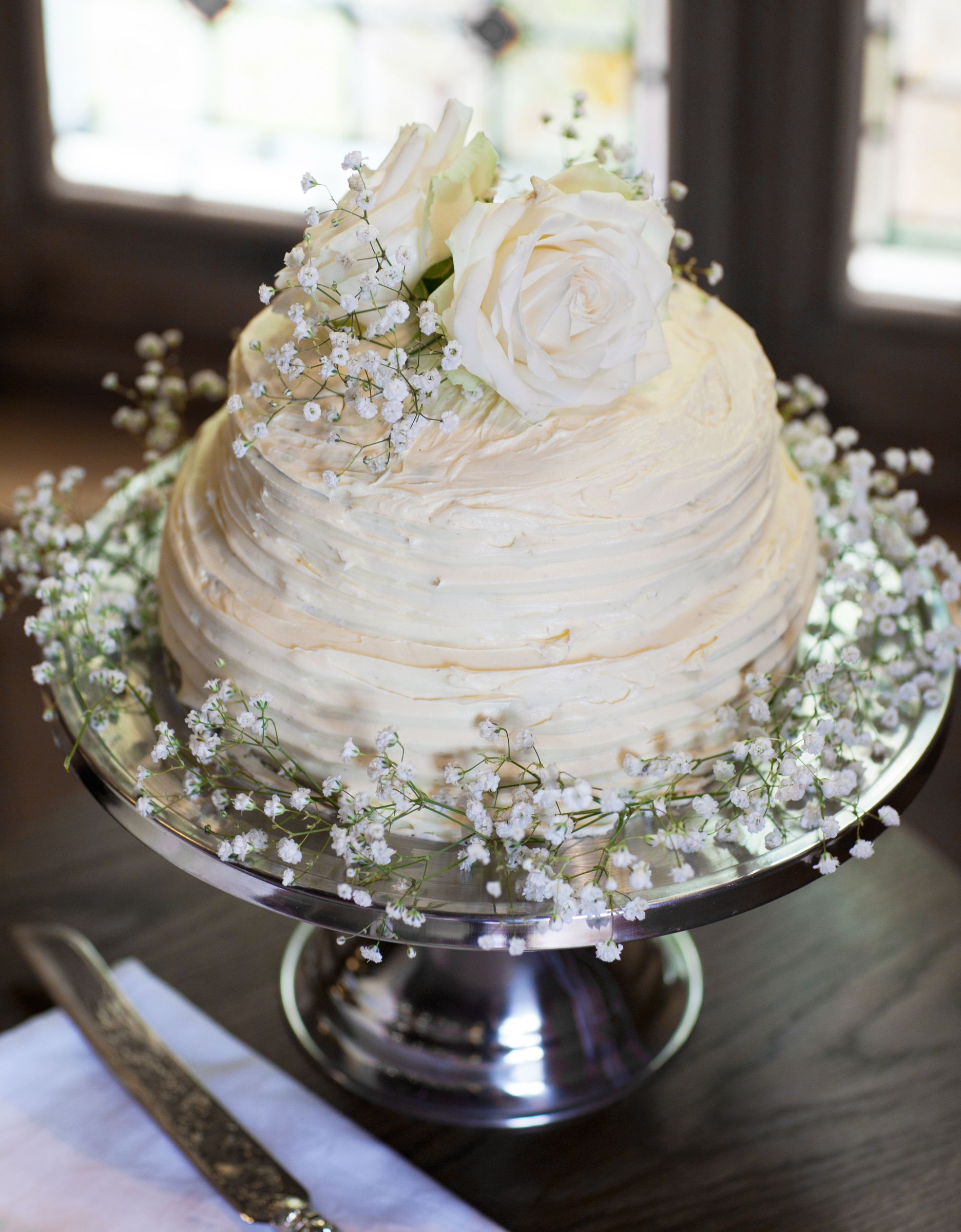 Simple 2 Tier Buttercream Wedding Cakes