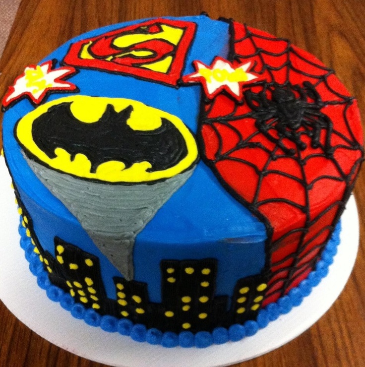 Super Heroes Birthday Cake