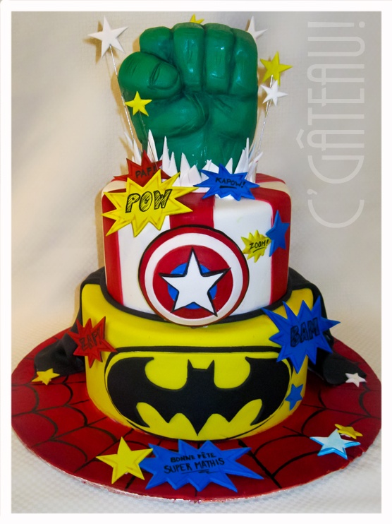 Superhero Captain America Birthday Cake