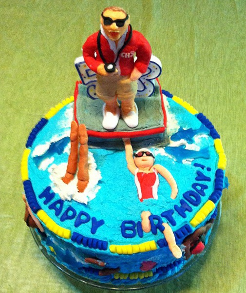 Swim Team Birthday Cake