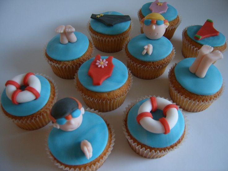 Swimming Pool Cupcake Cake