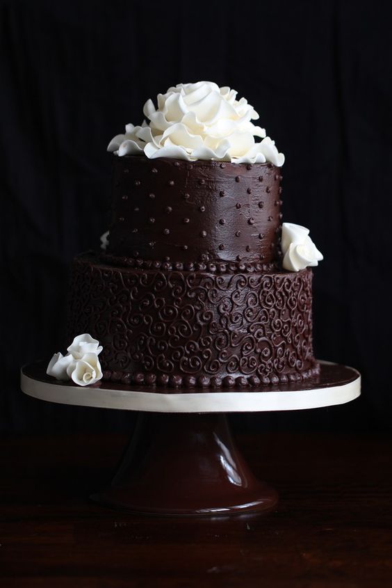 Two Tier Chocolate Wedding Cake