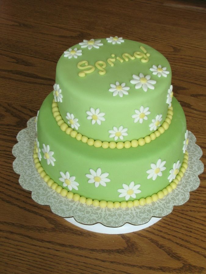 Two Tier Daisy Cake