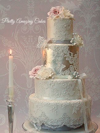 Vintage Silver Wedding Cake