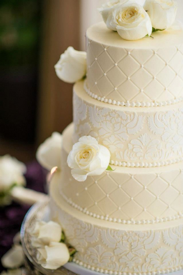 Wedding Cake with Lace Design