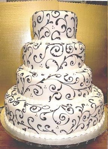 Wedding Cake with Scroll