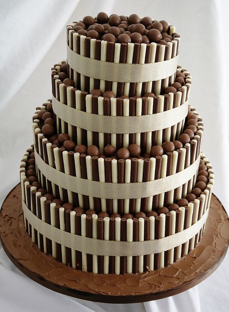 6 Photos of Tiered Chocolate Cakes Decorated