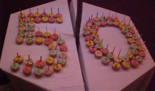 50 50th Birthday Shape Cupcakes