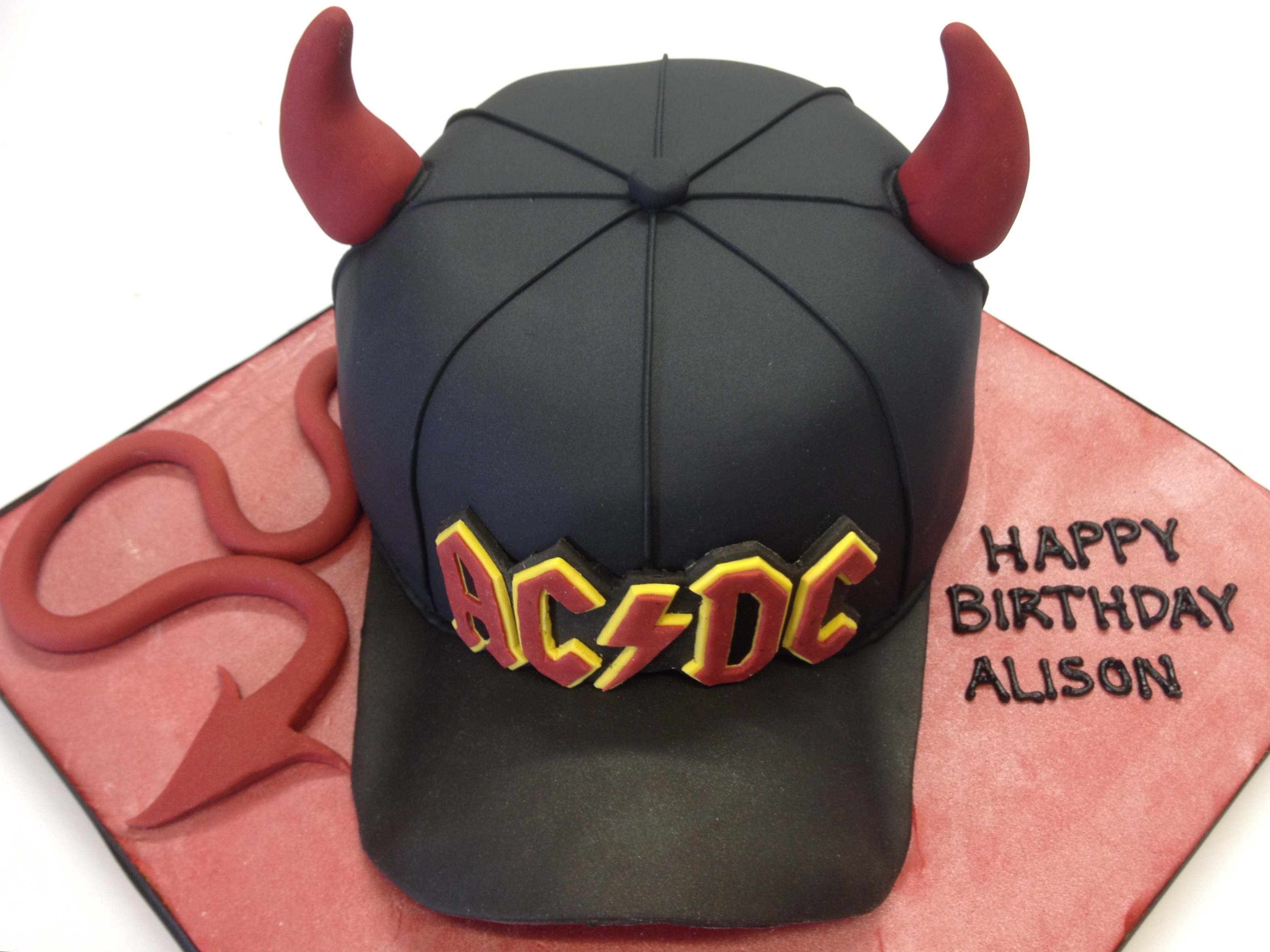 AC DC Baseball Cap Cake