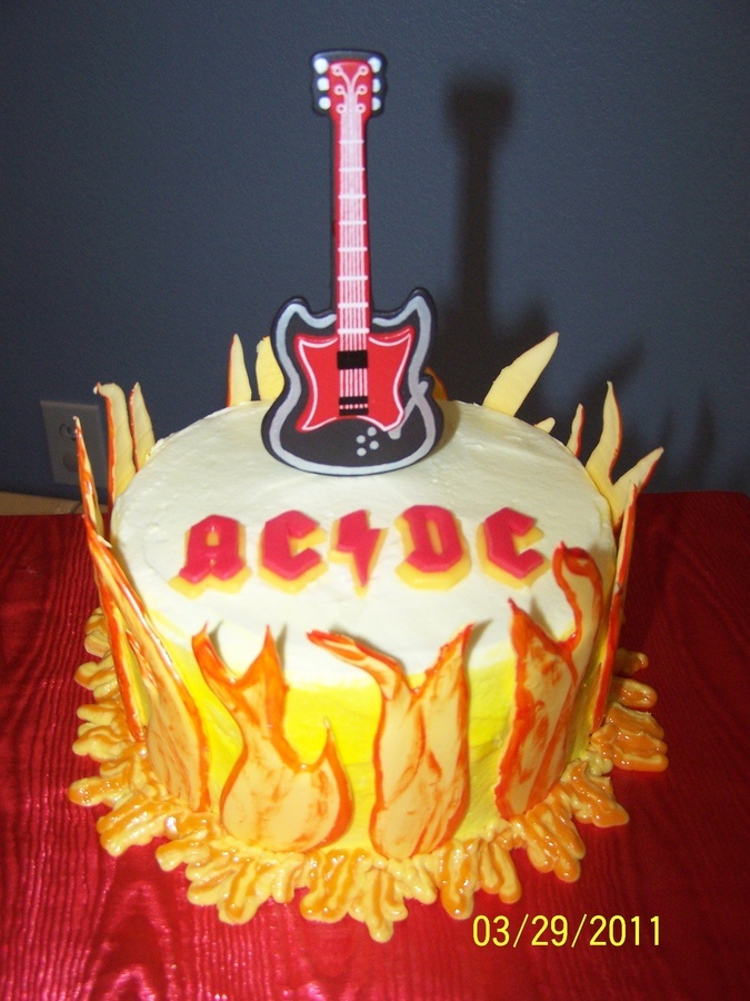 AC DC Happy Birthday Cake