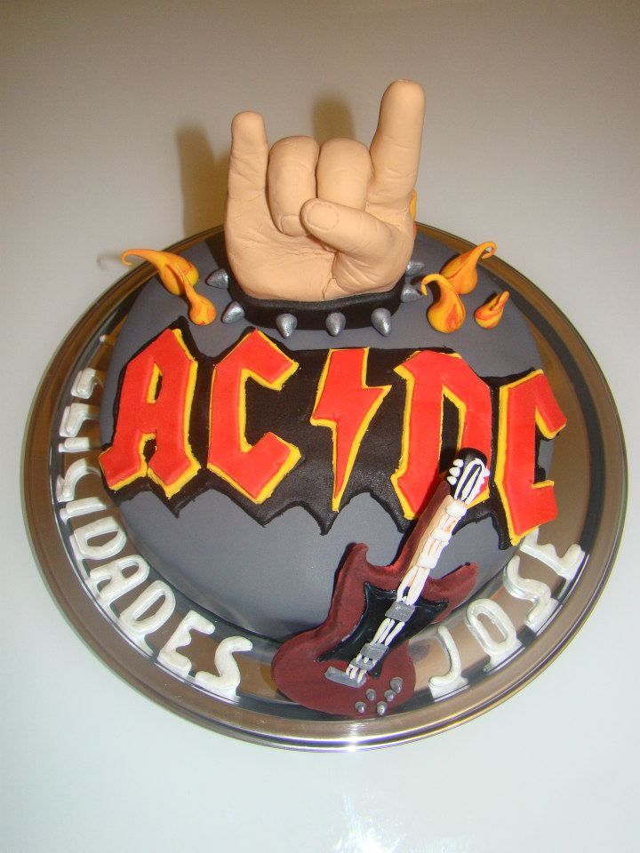 AC DC Happy Birthday Cake