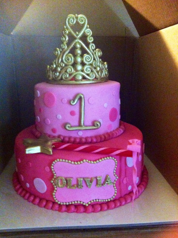 Baby Girls First Birthday Cake