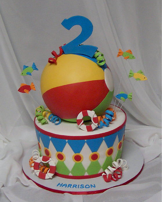 Beach Ball Birthday Cake