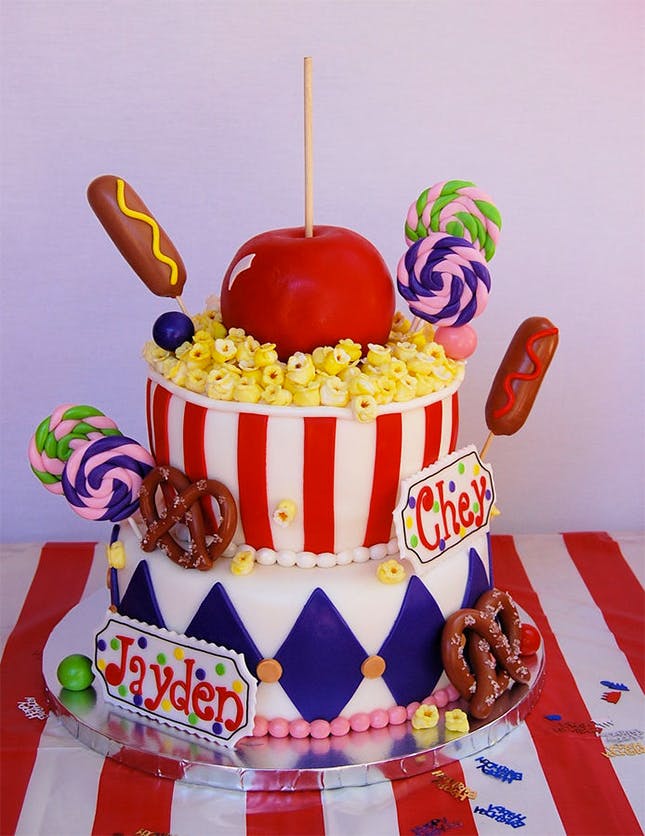 Carnival Themed Birthday Party Cake