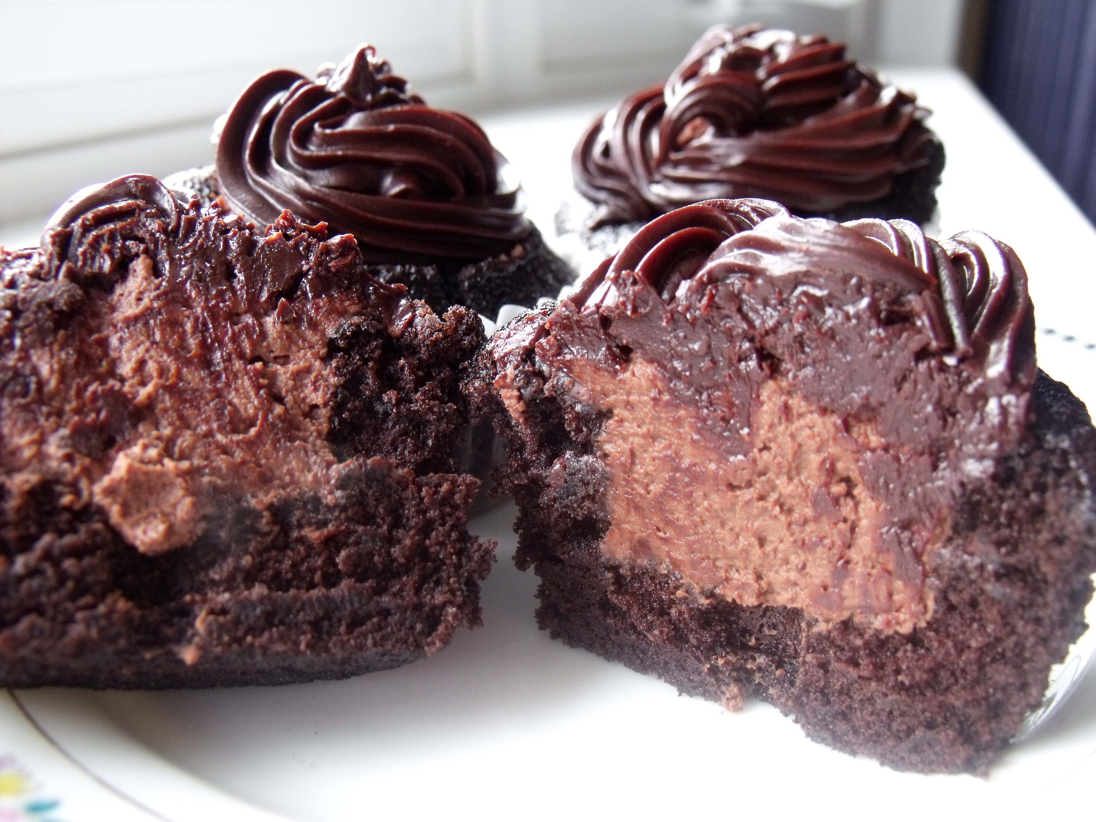 Chocolate Cupcakes with Ganache Filling Recipe