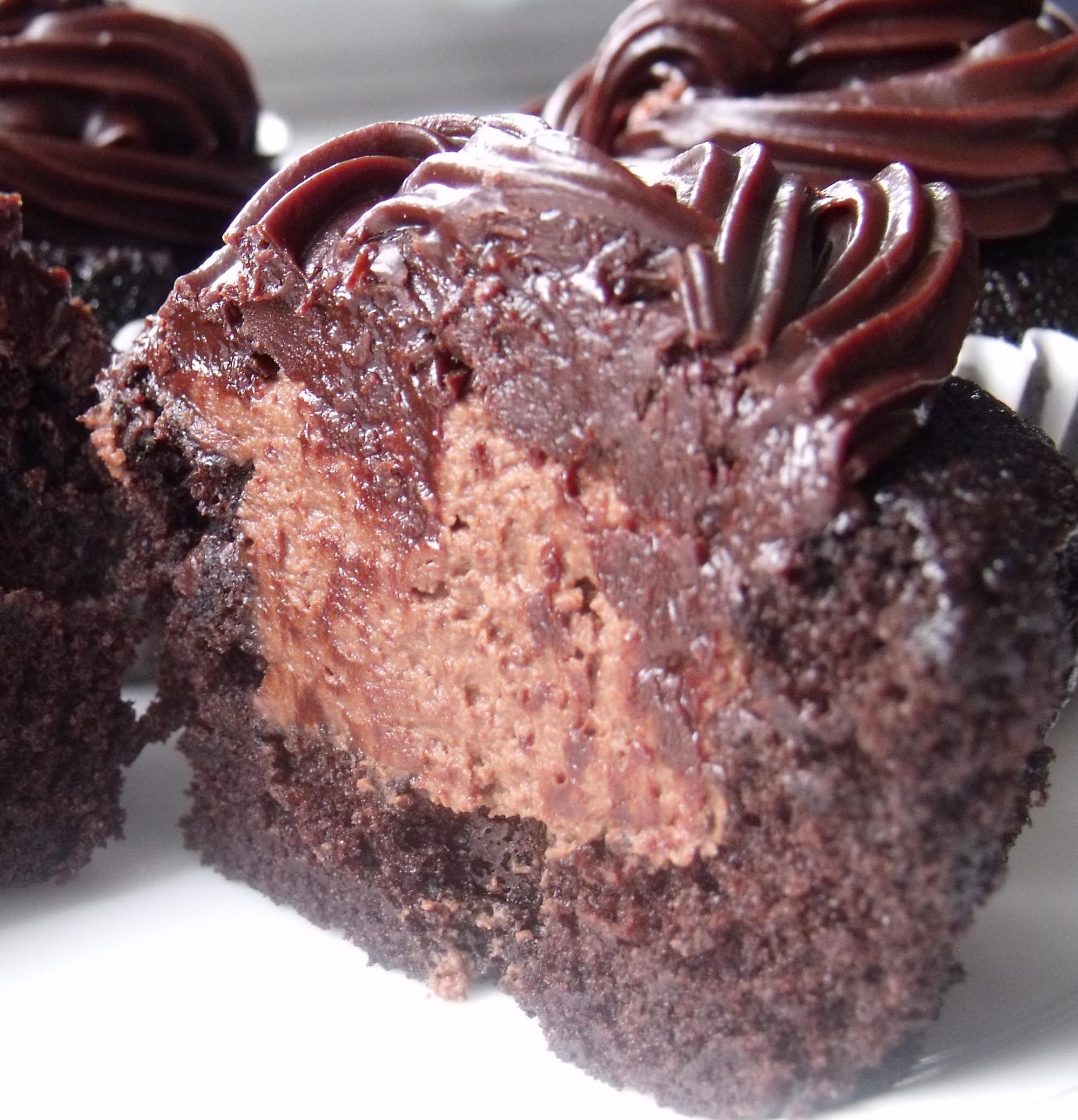 Chocolate Ganache Filled Cupcakes