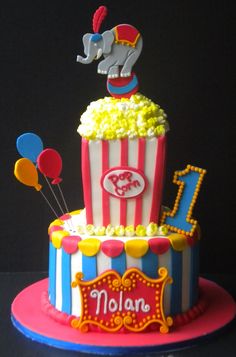 Circus Themed Birthday Party Cake