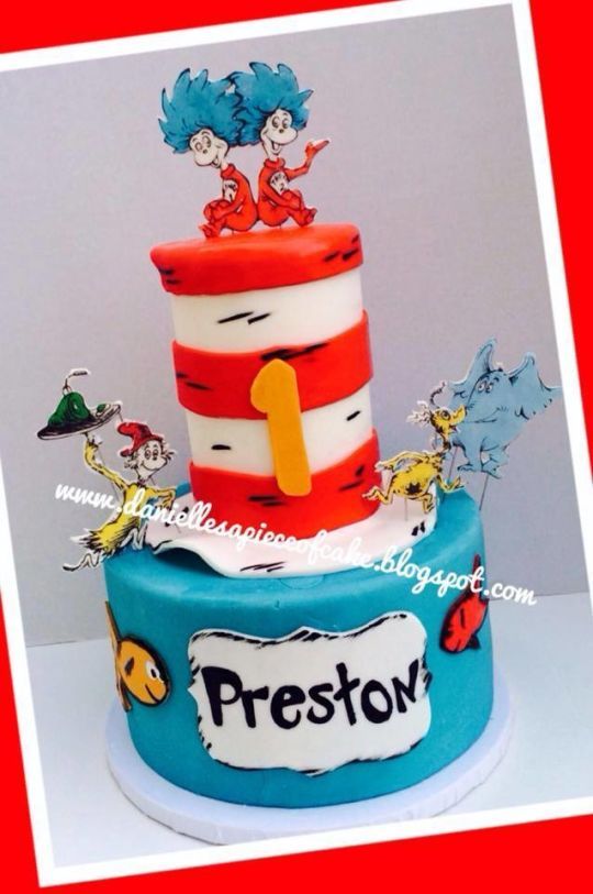 Dr. Seuss 1st Birthday Cake