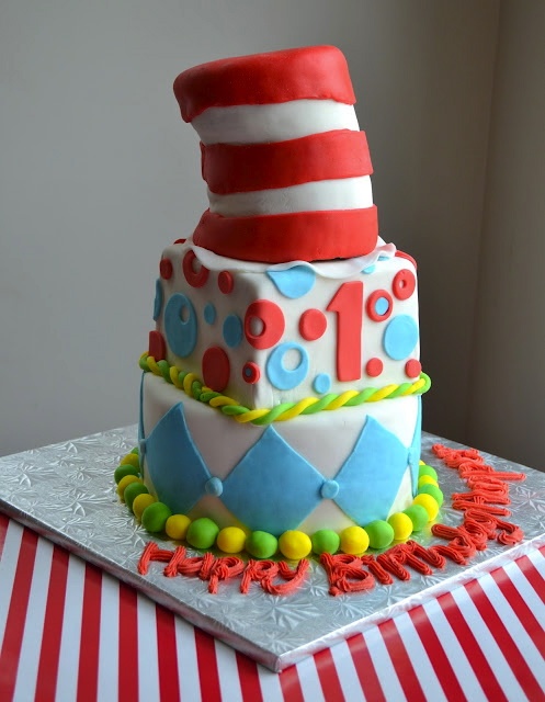 Dr. Seuss 1st Birthday Cake