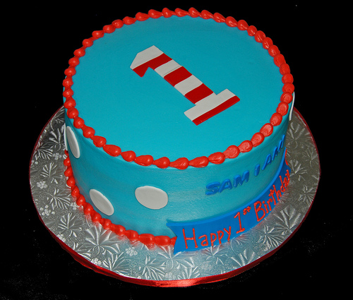 Dr. Seuss First Birthday Cake