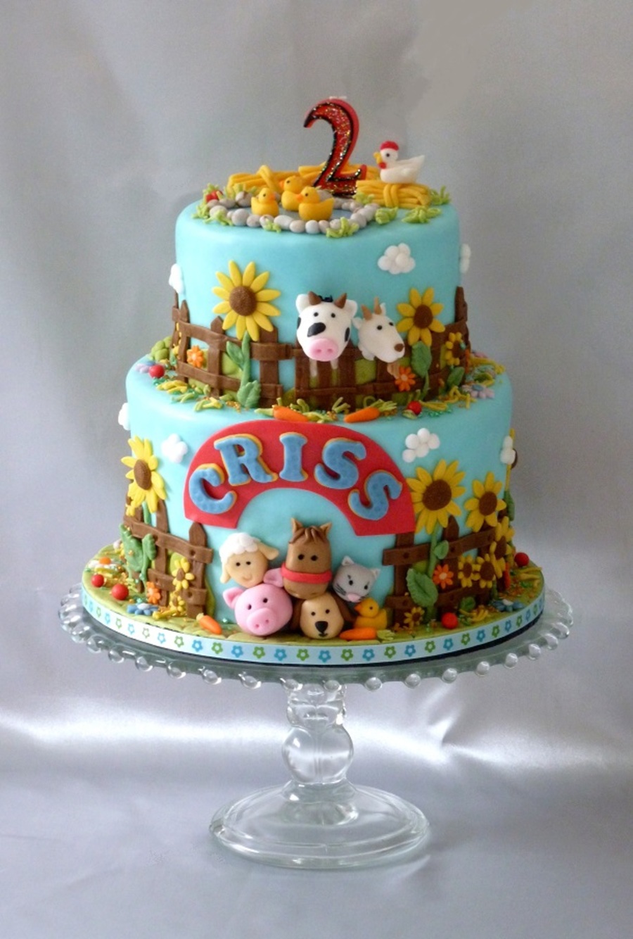 Farm and Animal Birthday Cake