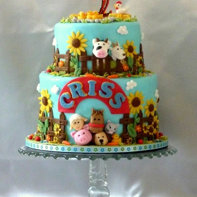 Farm Animals Birthday Cake