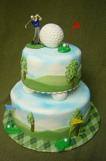 Golf Themed 50th Birthday Cake