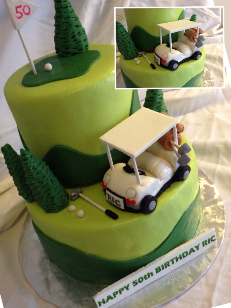 Golf Themed 50th Birthday Cake