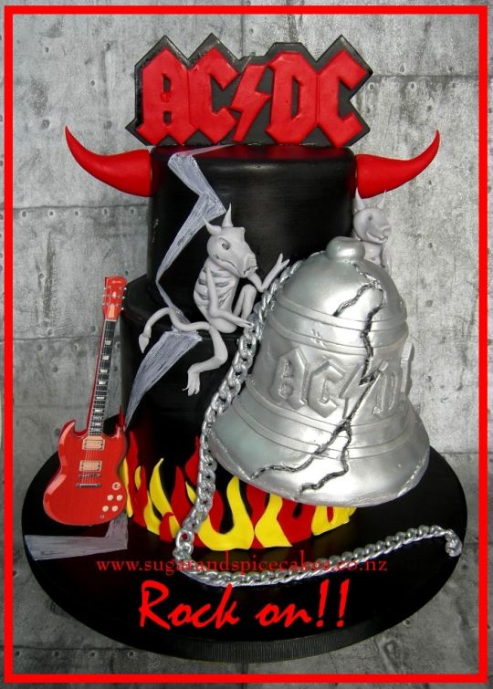 Hells Bells AC DC Birthday Theme Cake