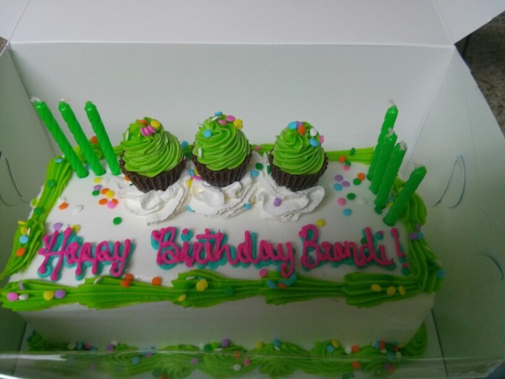 Hot Pink and Lime Green Birthday Cake