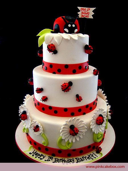 Ladybug Themed Birthday Cake