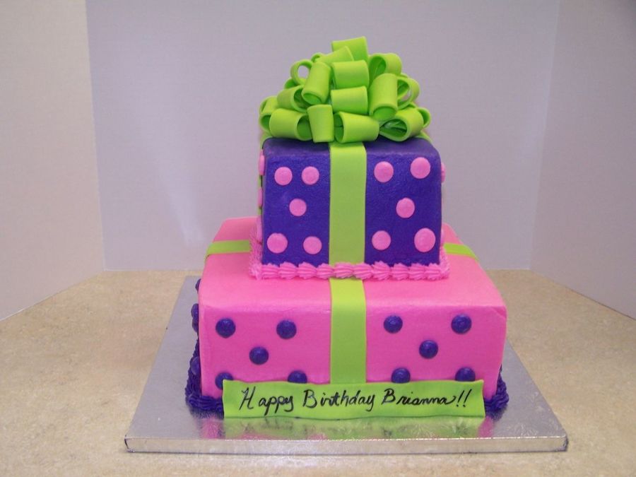 Lime Green and Purple Cake