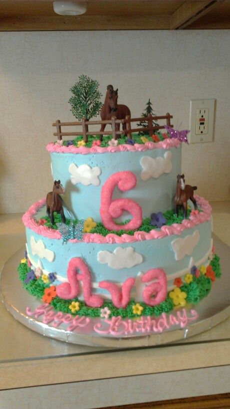 Little Girl Horse Birthday Cake
