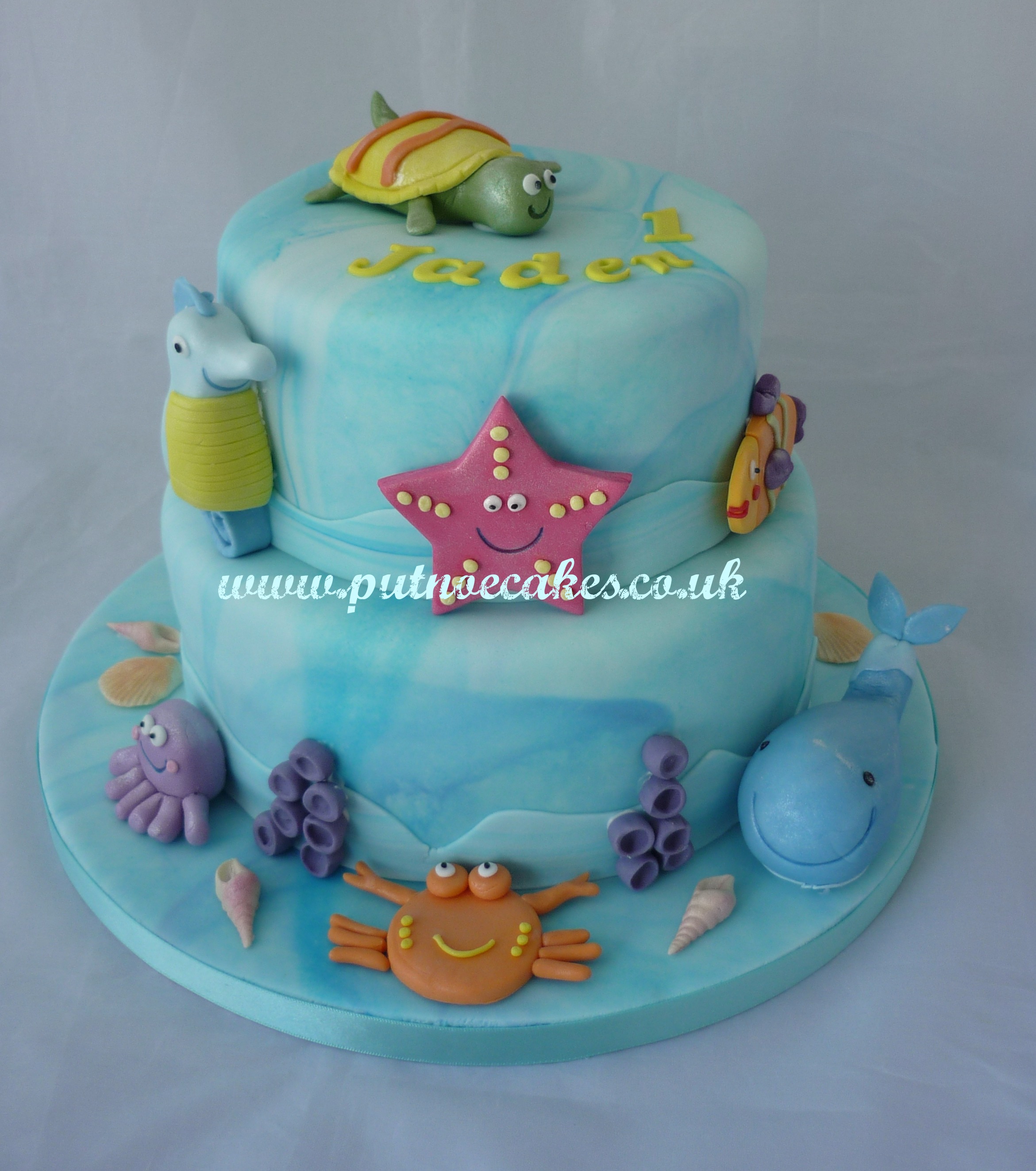 Ocean Sea Creatures Birthday Cake