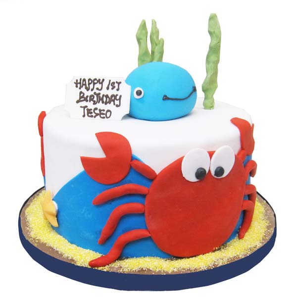 Ocean Sea Creatures Birthday Cake