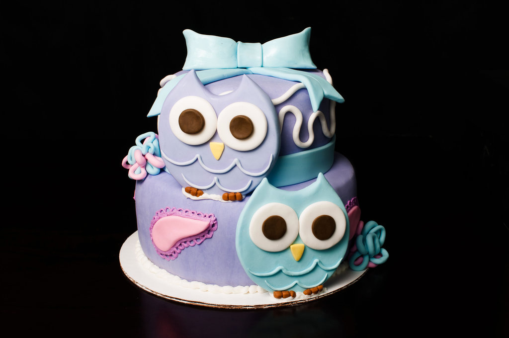 Owl Themed First Birthday Cake