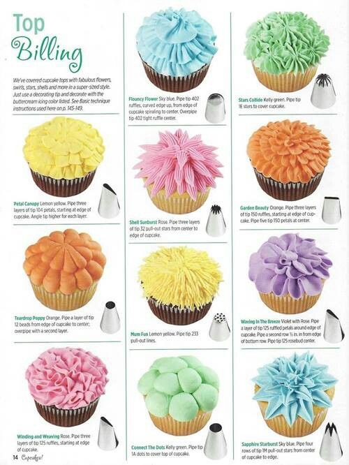 11 Names For Piping Cupcakes Photo - Wilton Cupcake Piping Tips