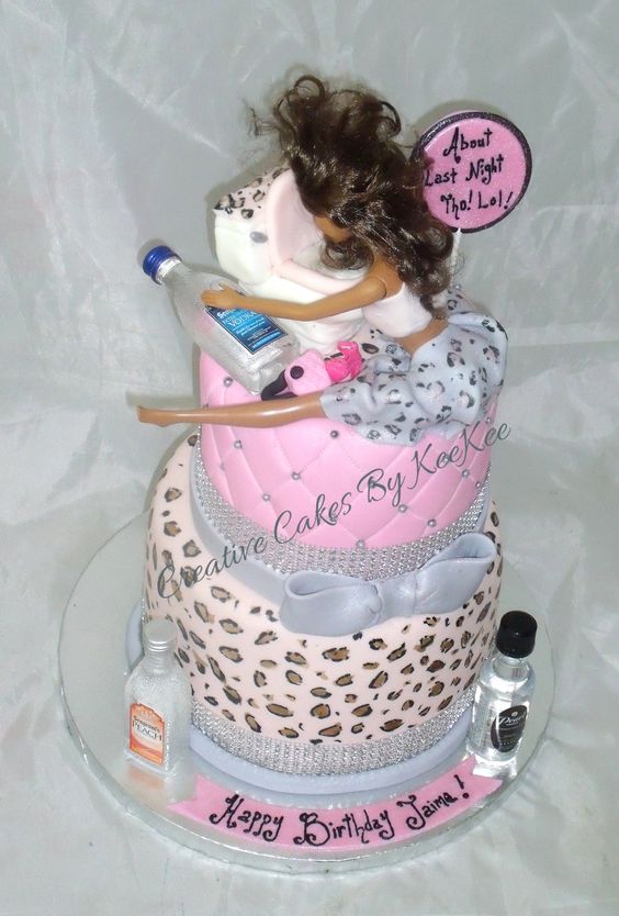 Drunk Barbie Birthday Cake