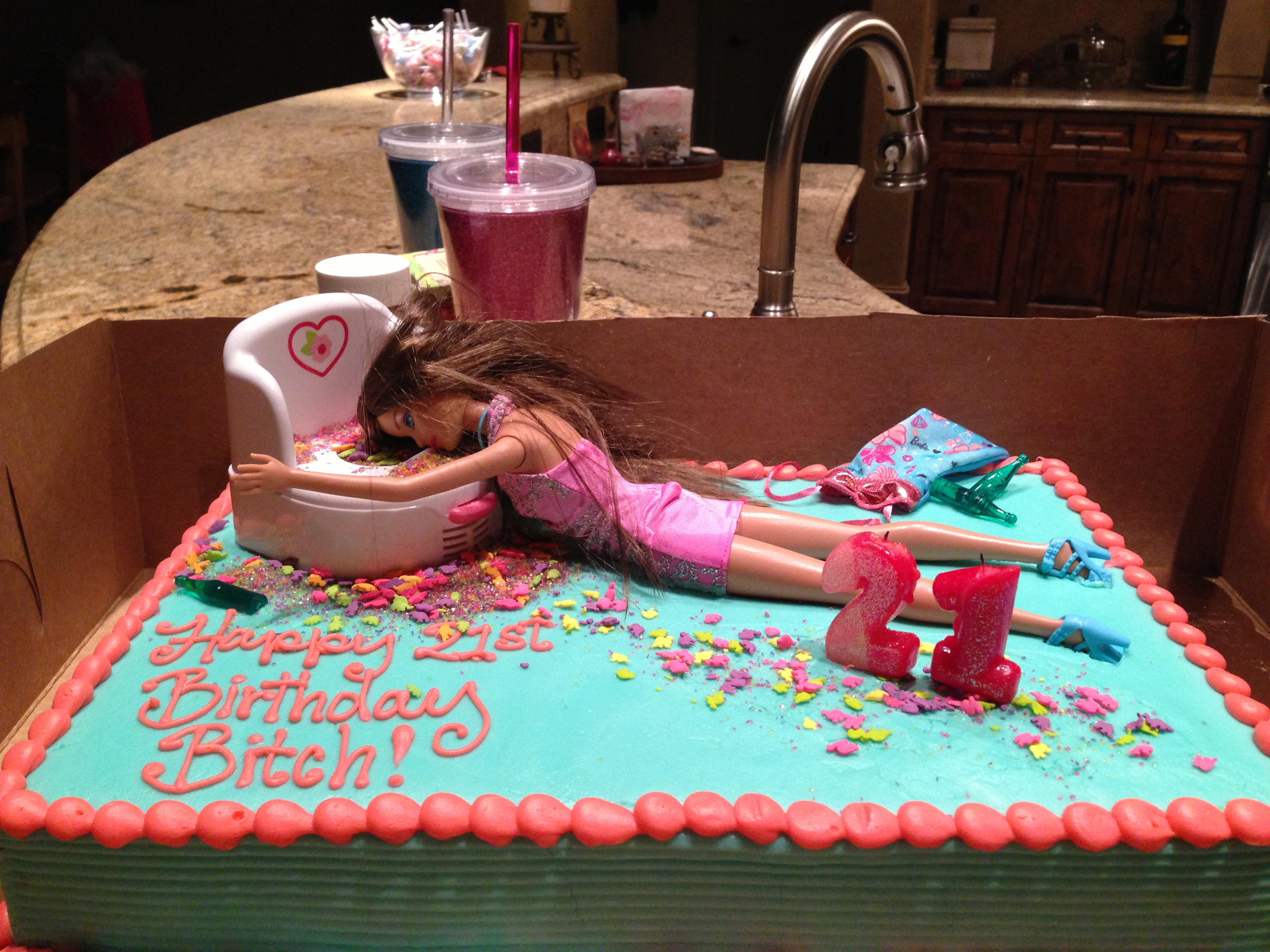 Drunk Barbie Birthday Cake