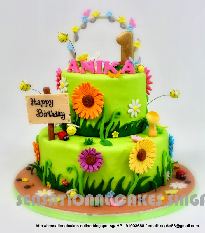 Garden Theme Birthday Cake